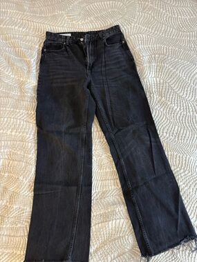 Zara Black Washed Denim Jeans